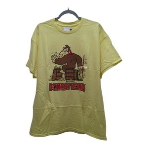 Donkey Kong Men's Crew Graphic T-shirt X-Large Yellow Short Sleeve Athletic Fit